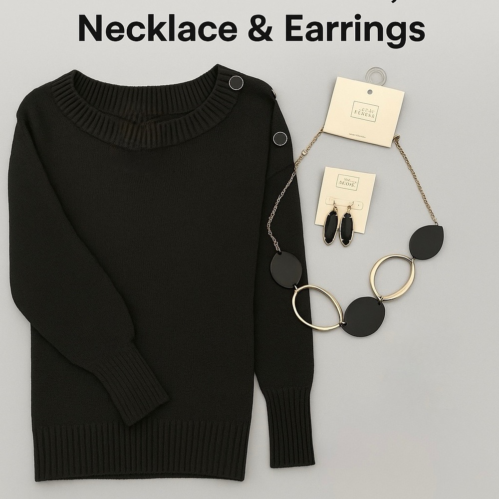 Soho Black Crew Neck Sweater